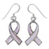 Pink Shell Ribbon Sterling Silver Hook Dangle Earrings KX94360