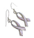 Pink Shell Ribbon Sterling Silver Hook Dangle Earrings KX94360