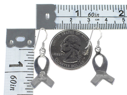 Pink Shell Ribbon Sterling Silver Hook Dangle Earrings KX94360