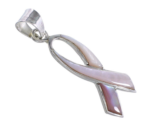 Southwest Pink Shell Ribbon Genuine Sterling Silver Pendant EX28726