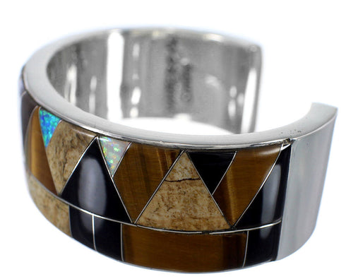 Sterling Silver Multicolor Inlay Whiterock Bracelet NS39303