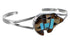 Sterling Silver Tiger Eye Multicolor Inlay Bear Cuff Bracelet RS41551