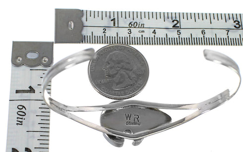 Sterling Silver Tiger Eye Multicolor Inlay Bear Cuff Bracelet RS41551