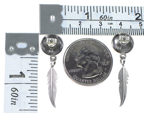 Genuine Sterling Silver Southwest Feather Post Dangle Earrings FX26037