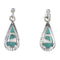 Silver Turquoise And Opal Tear Drop Post Dangle Earrings AX76926