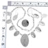 Sterling Silver Multicolor Inlay Link Necklace Earrings Set PS71234