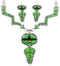 Multicolor Inlay Silver Arrow Southwest Link Necklace Earrings PX35824