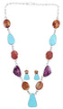 Multicolor Southwest Link Necklace Earring Set PS61238