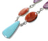Southwestern Multicolor Silver Necklace Earring Set PS61239