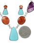 Southwestern Multicolor Silver Necklace Earring Set PS61239