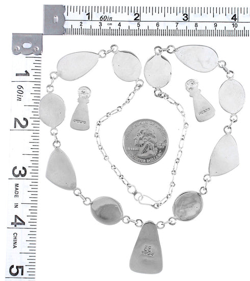 Southwestern Multicolor Silver Necklace Earring Set PS61239