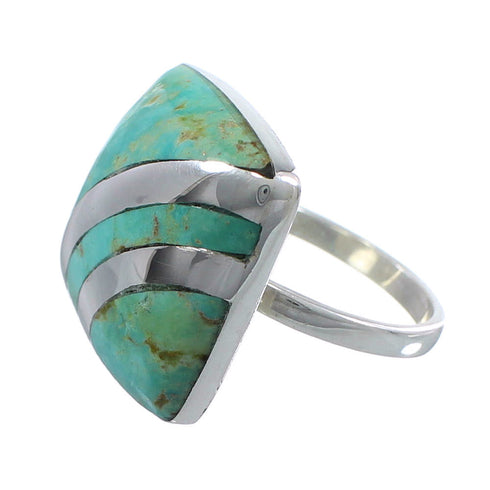 Southwestern Sterling Silver Turquoise Jewelry Ring Size 4-3/4 BW64405