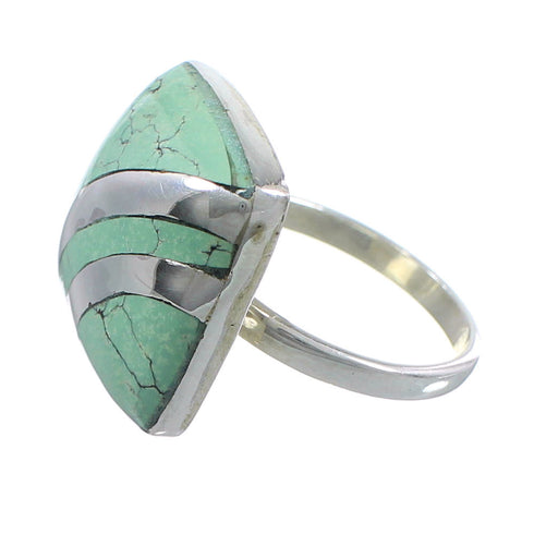 Southwest Sterling Silver Turquoise Jewelry Ring Size 6-3/4 BW64366