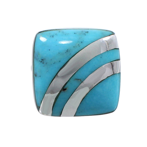 Sterling Silver Jewelry Southwest Turquoise Ring Size 4-3/4 MW63883