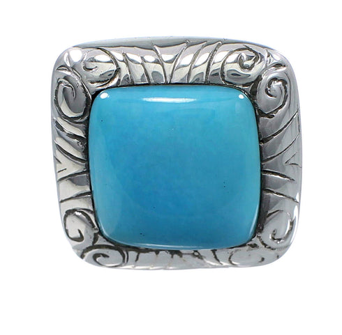 Southwest Silver Turquoise Jewelry Ring Size 6-1/2 YS63296