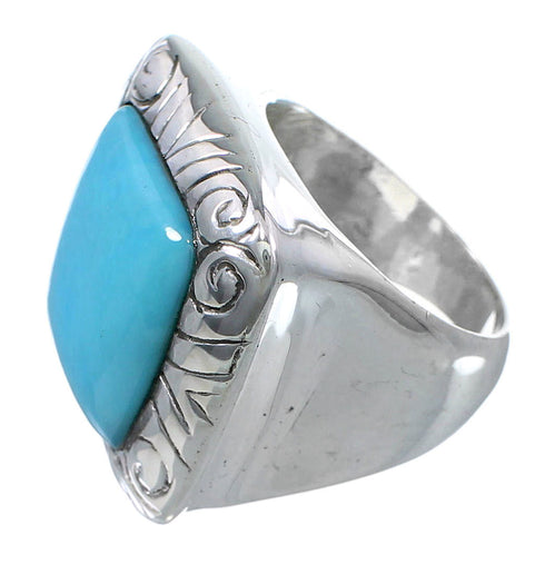 Southwest Silver Turquoise Jewelry Ring Size 6-1/2 YS63296