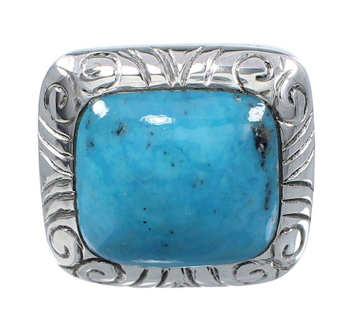 Southwestern Silver Turquoise Ring Size 4-3/4 YS63326