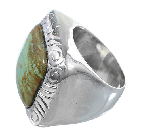 Southwestern Silver Jewelry Turquoise Ring Size 4-3/4 YS63294