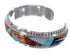 Sterling Silver Turquoise Multicolor Inlay Cuff Bracelet OS59517