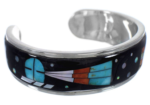Multicolor Native American Mesa Design Cuff Bracelet YS67655