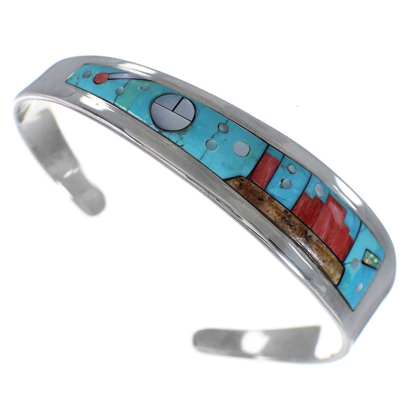 Southwest Mesa Design Sterling Silver Multicolor Bracelet OS60045