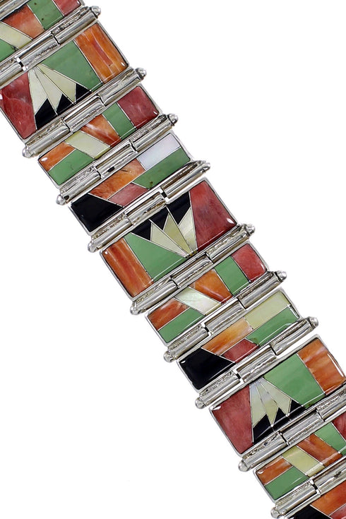 Multicolor And Silver Sunset Whiterock Link Bracelet YS69817