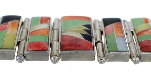 Multicolor And Silver Sunset Whiterock Link Bracelet YS69817
