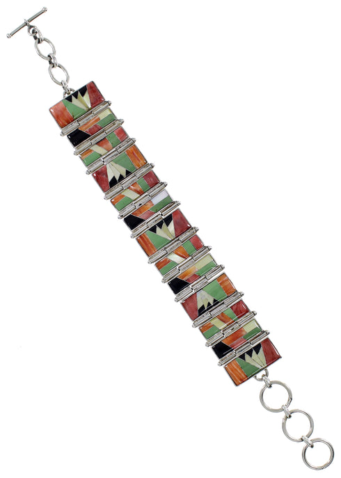 Multicolor And Silver Sunset Whiterock Link Bracelet YS69817