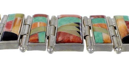 Sterling Silver Multicolor Whiterock Sunset Link Bracelet NS39328