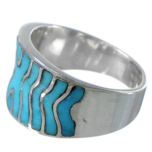 Sterling Silver Turquoise Ring Size 7-3/4 Southwest Jewelry CW63768