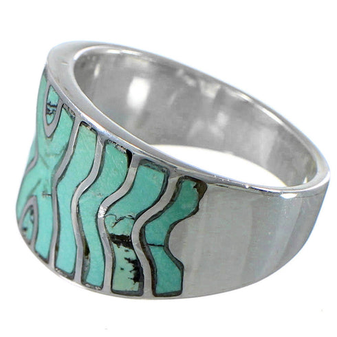 Turquoise And Sterling Silver Ring Size 7-1/2 CW70498