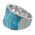 Southwest Sterling Silver Turquoise Inlay Ring Size 5-1/2 CW72113