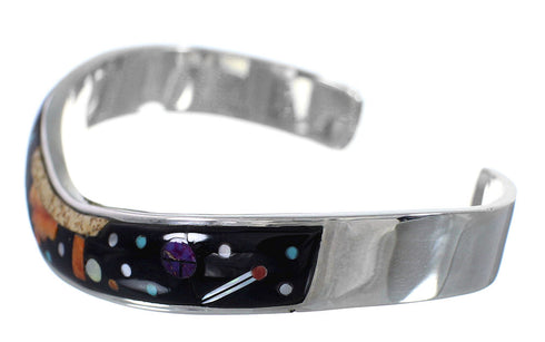 Native American Mesa Design Multicolor Inlay Cuff Bracelet GS58004