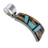 Southwest Inlay Jewelry Sterling Silver Multicolor Pendant QS57883
