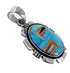 Turquoise And Multicolor Inlay Southwest Silver Pendant QS57888