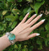 Native American Turquoise Leaf Genuine Sterling Silver Cuff Bracelet AX123877