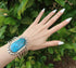 Native American Navajo Sterling Silver Turquoise Jewelry Cuff Bracelet AX123886