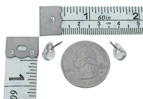 Navajo Onyx Sterling Silver Post Stud Earrings SX10086