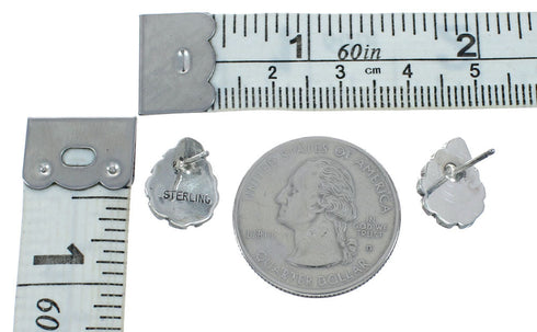 Silver Pink Opal Navajo Indian Post Earrings SX10081