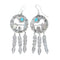 Sterling Silver Turquoise Horse Native American Hook Dangle Earrings SN20318