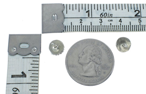 Navajo Sterling Silver Onyx Post Earrings SX10088