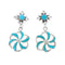 Sterling Silver Turquoise Flower Post Dangle Earrings SN20480