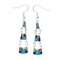 Southwestern Multicolor Inlay Sterling Silver Triple Dangle Hook Earrings SN20282