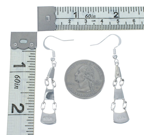 Southwestern Multicolor Inlay Sterling Silver Triple Dangle Hook Earrings SN20282