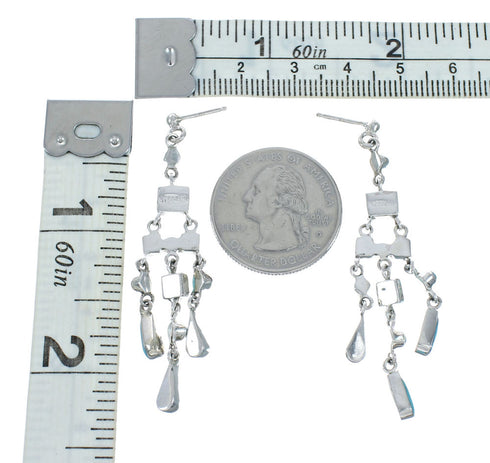 Southwestern Turquoise Silver Post Dangle Earrings SN20272