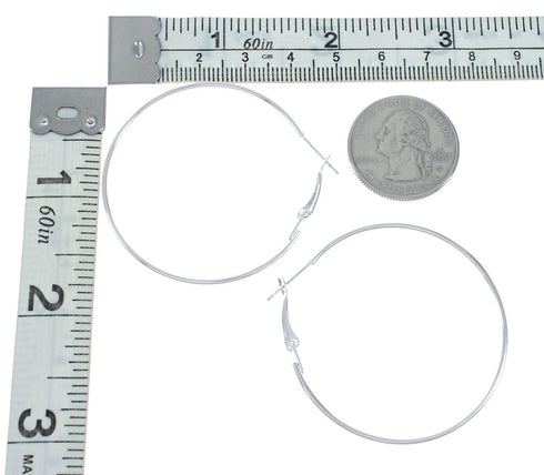 Authentic Sterling Silver Navajo Post Hoop Earrings SN20274