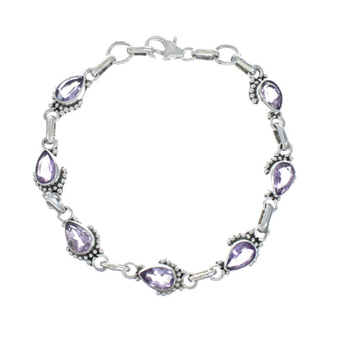 Amethyst Silver Link Bracelet SN20269