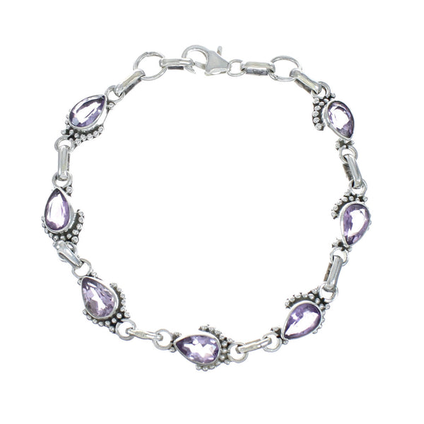 Amethyst Silver Link Bracelet SN20269