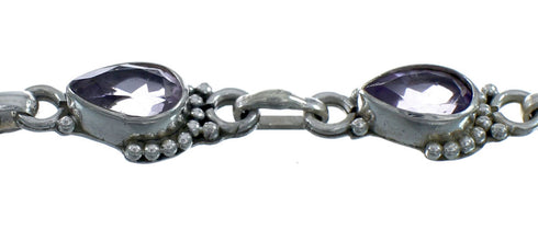 Amethyst Silver Link Bracelet SN20269