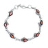 Garnet Silver Flower Link Bracelet SN20267